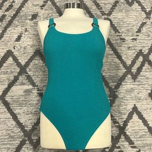 Women's Square Neck Pucker High Leg One Piece Swimsuit - Shade & Shore NEW ✨
